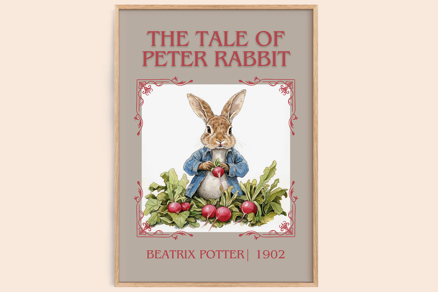 The Tale of Peter Rabbit classic book art book poster by Beatrix Potter – framed literary art print