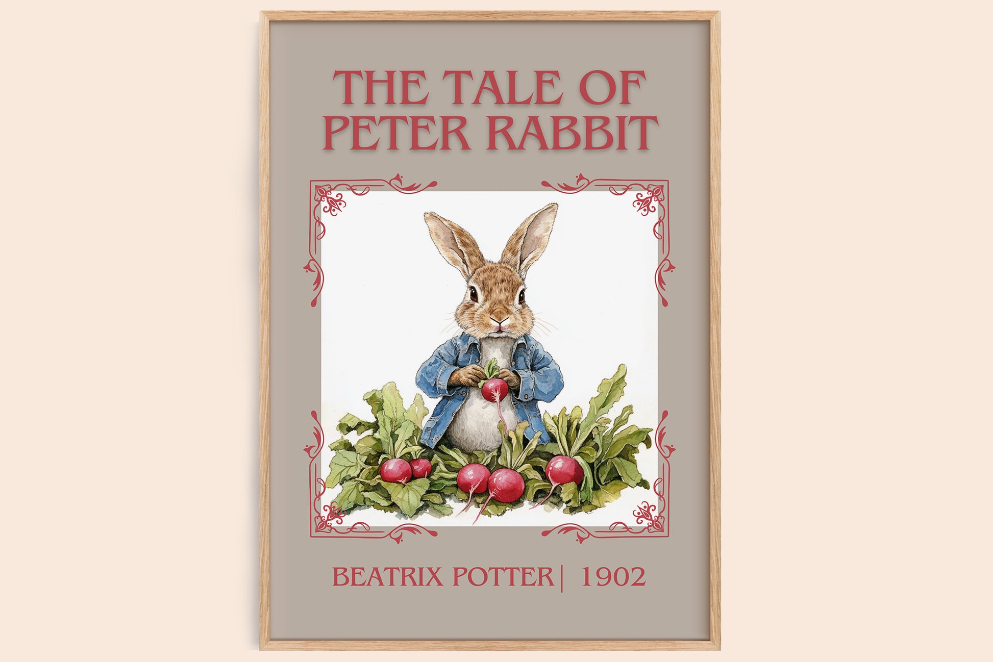 The Tale of Peter Rabbit classic book art book poster by Beatrix Potter – framed literary art print