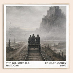 The Willowdale Handcar literary book poster by Edward Gorey – framed literary art print