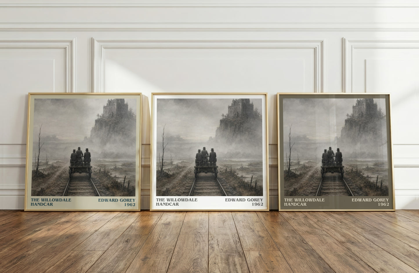 The Willowdale Handcar literary art print colour and style options – Edward Gorey book art