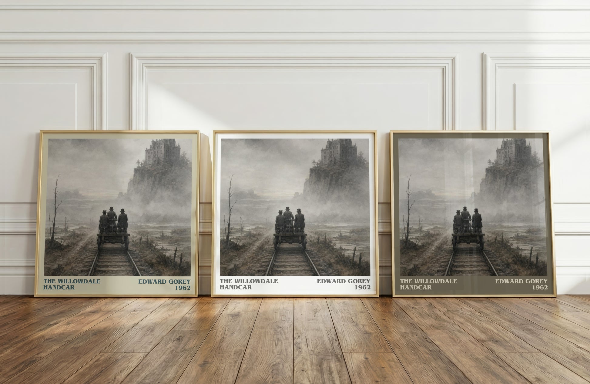 The Willowdale Handcar literary art print colour and style options – Edward Gorey book art