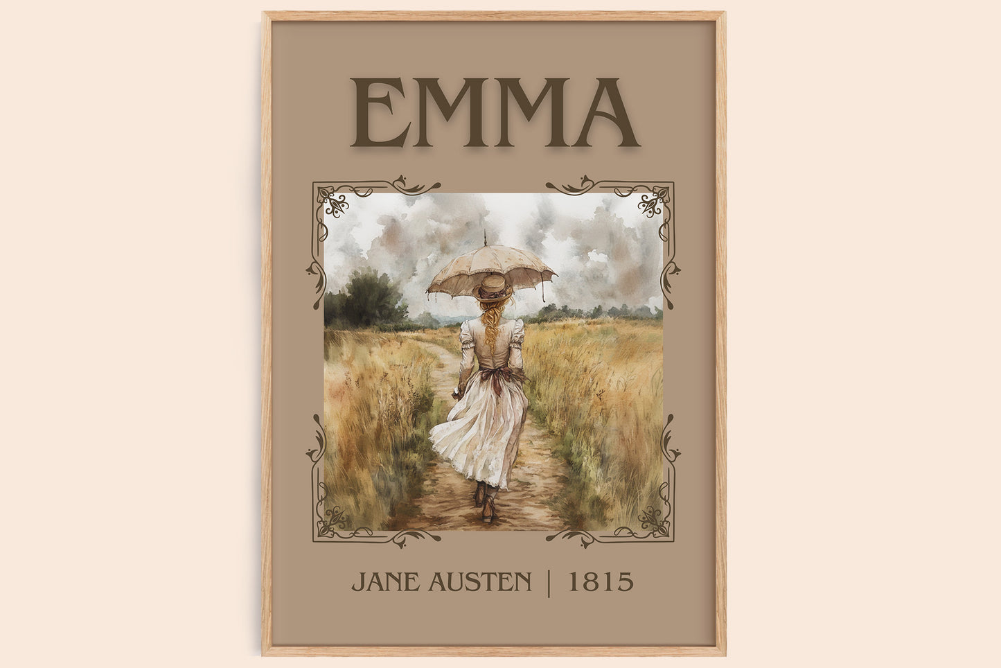 Emma classic book art book poster by Jane Austen – framed literary art print