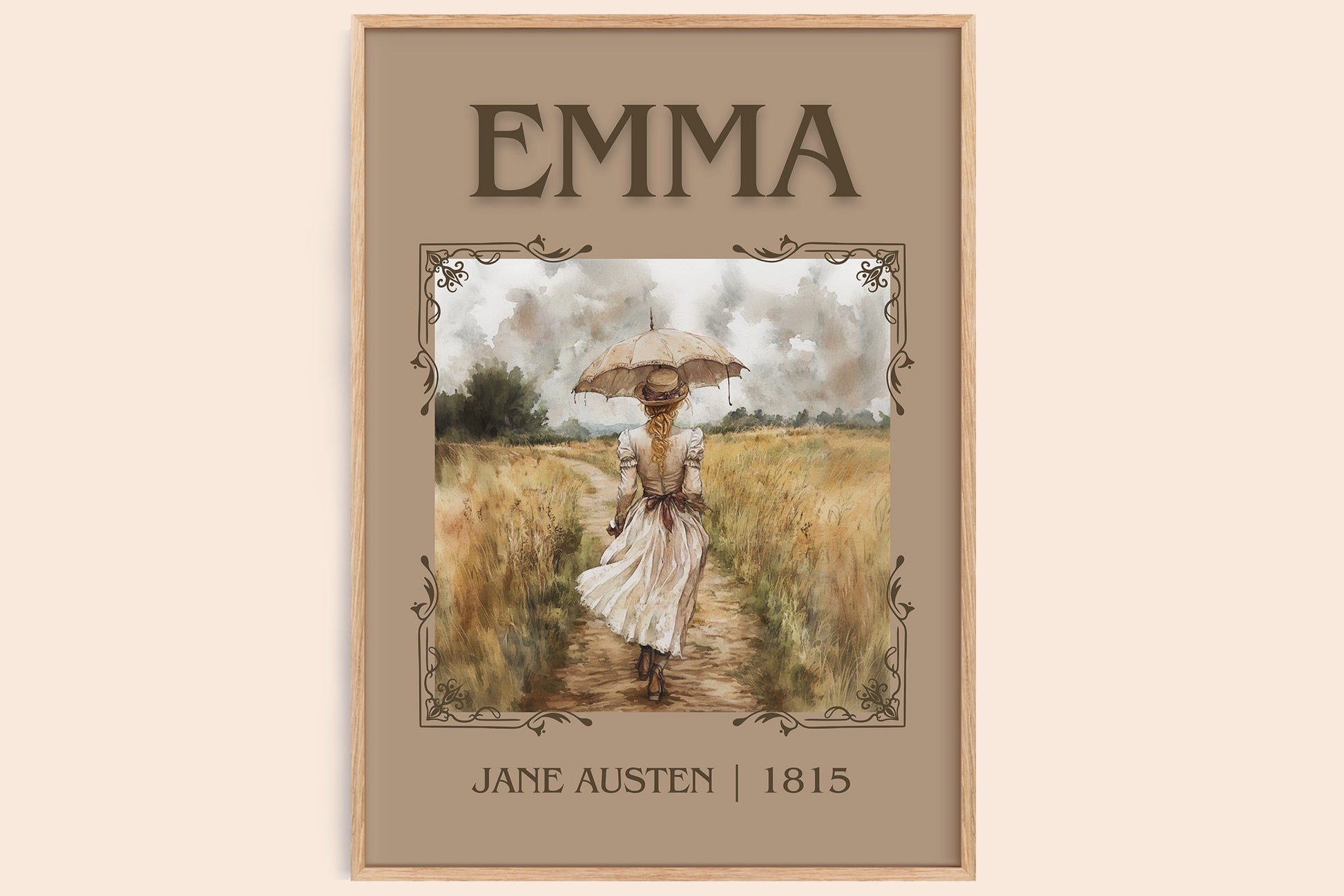 Emma classic book art book poster by Jane Austen – framed literary art print
