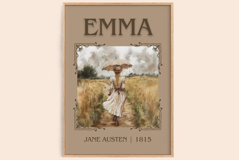 Emma classic book art book poster by Jane Austen – framed literary art print