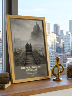 The Willowdale Handcar book cover poster colour and style options – Edward Gorey book art