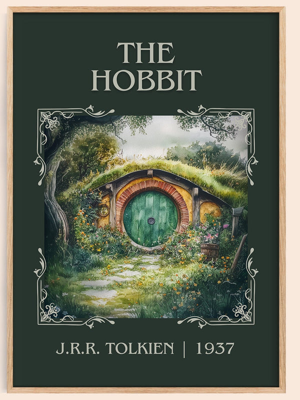 The Hobbit classic book art book poster by J. R. R. Tolkien – framed literary art print