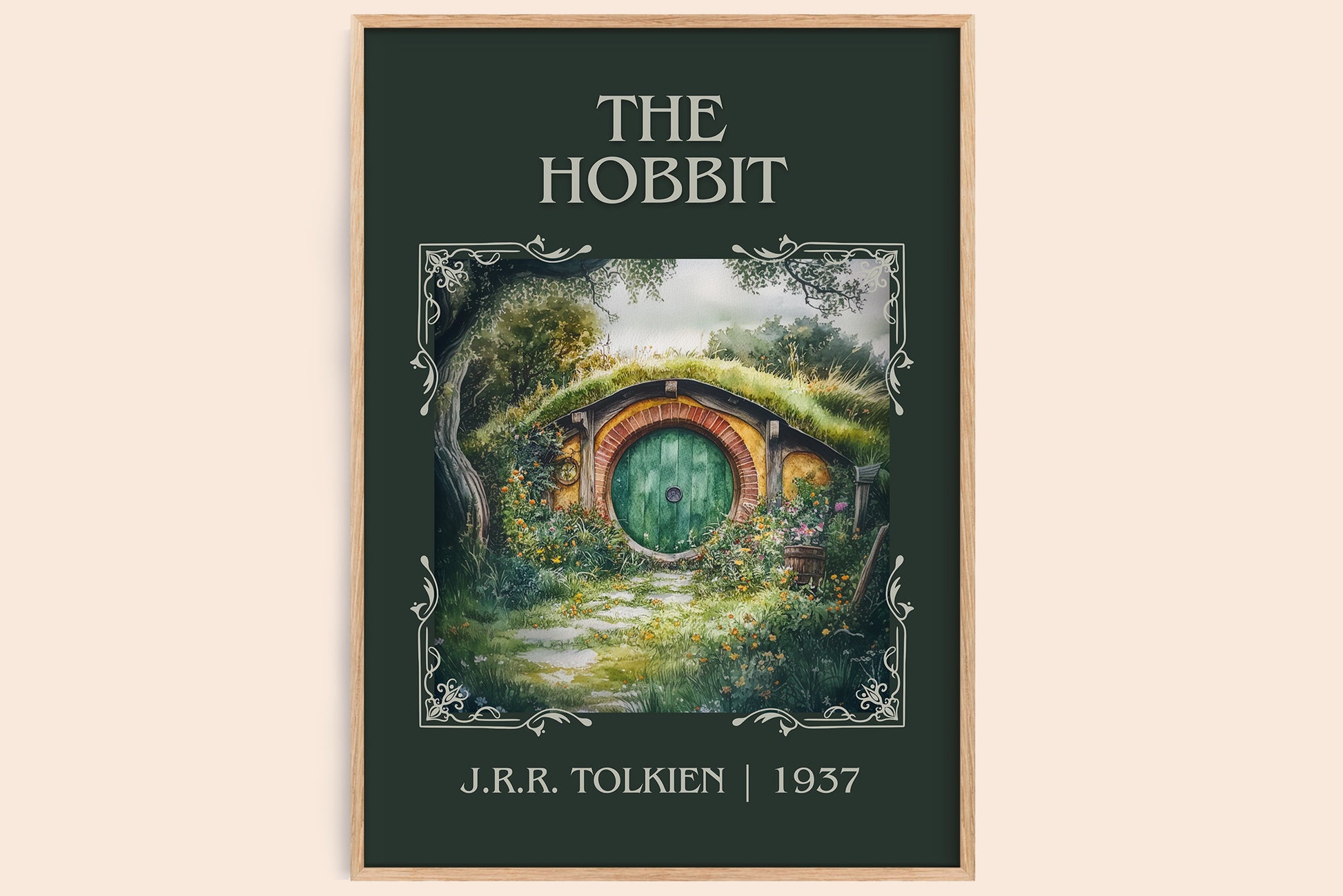 The Hobbit classic book art book poster by J. R. R. Tolkien – framed literary art print