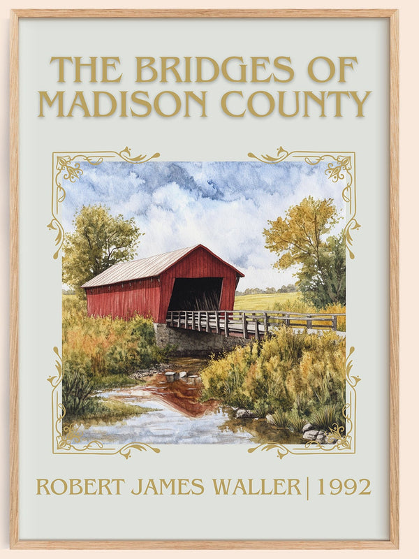 The Bridges of Madison County classic book art book poster by Robert James Waller – framed literary art print