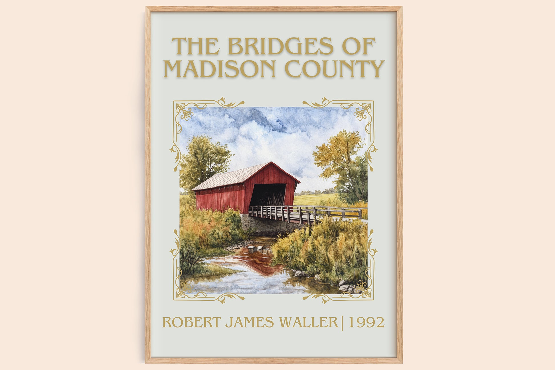The Bridges of Madison County classic book art book poster by Robert James Waller – framed literary art print