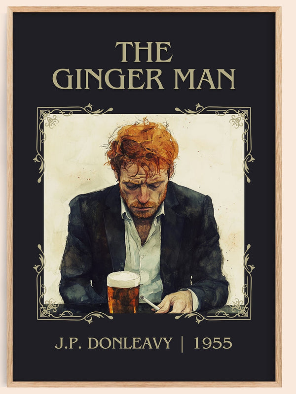 The Ginger Man classic book art book poster by J.P. Donleavy – framed literary art print