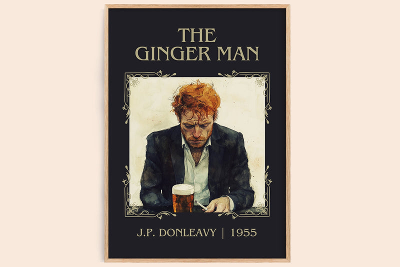 The Ginger Man classic book art book poster by J.P. Donleavy – framed literary art print