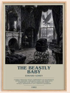 The Beastly Baby bookish book poster by Edward Gorey – framed literary art print