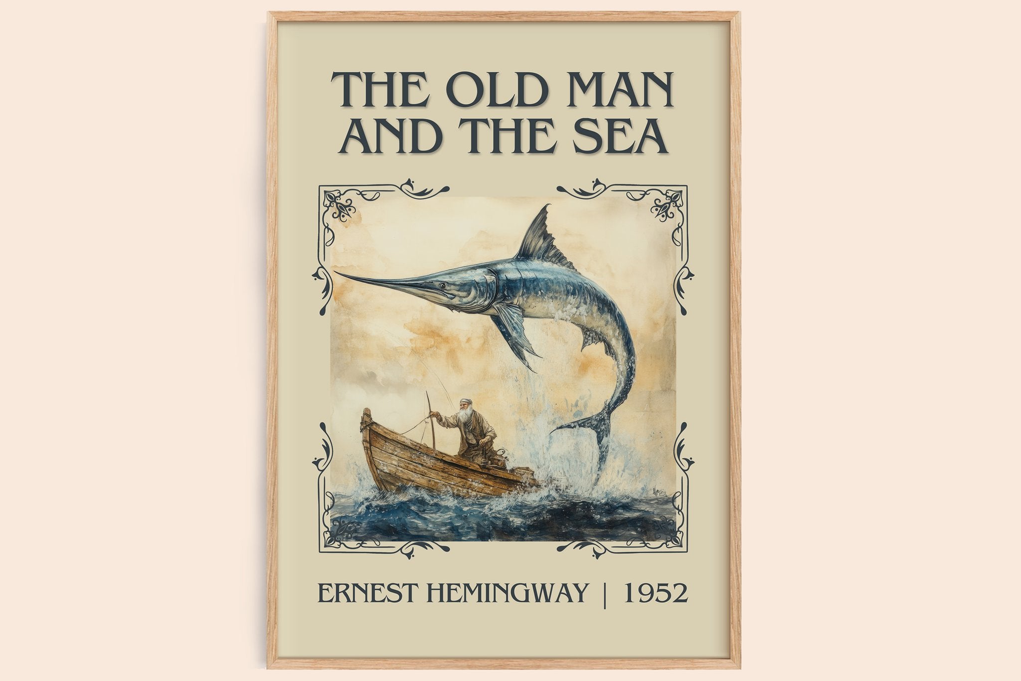 The Old Man and the Sea Classic Book Art Print by Ernest Hemingway