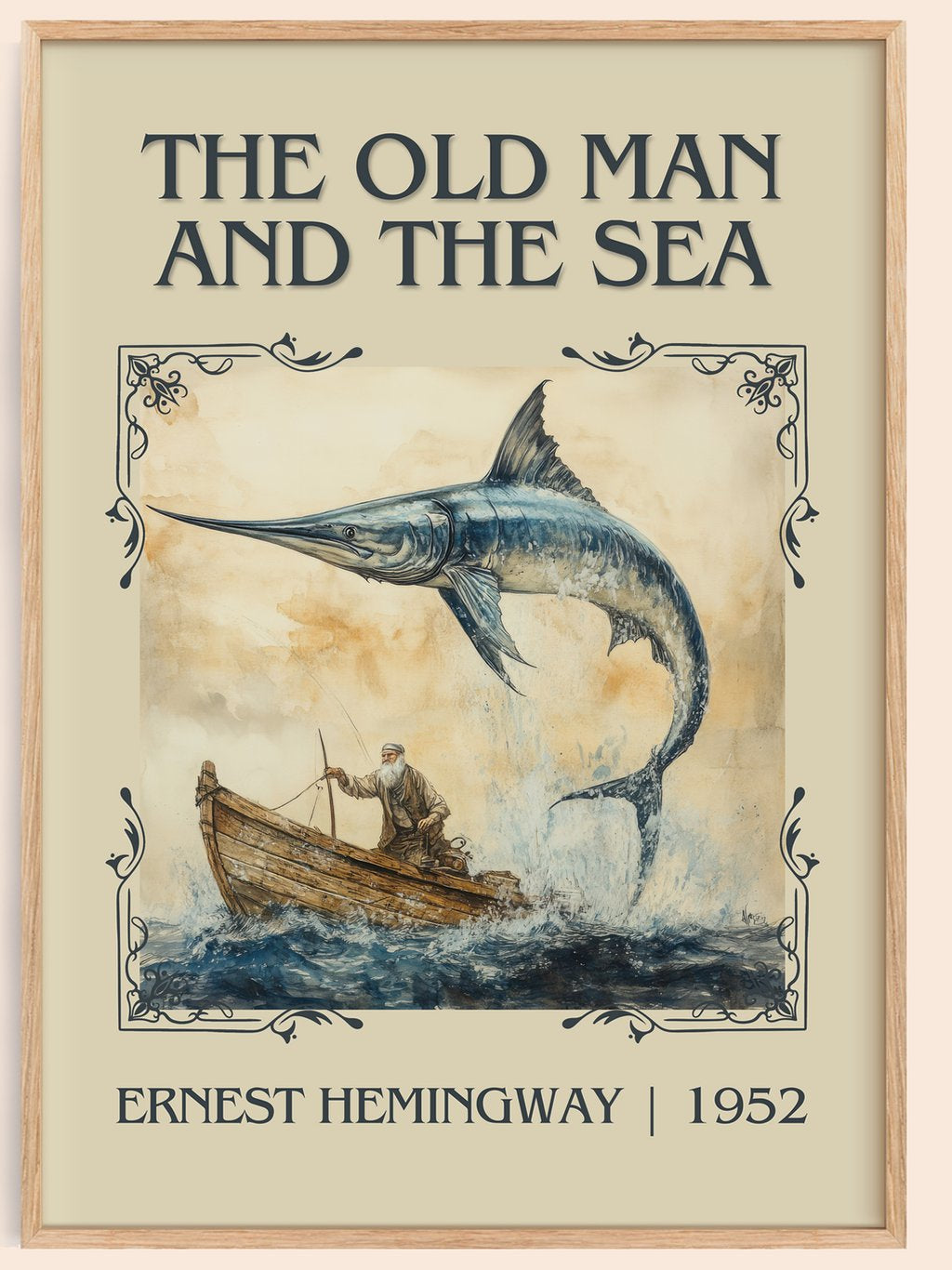 The Old Man and the Sea Classic Book Art Print by Ernest Hemingway