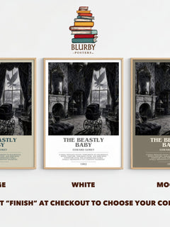 The Beastly Baby bookish print framed by window – literary home decor