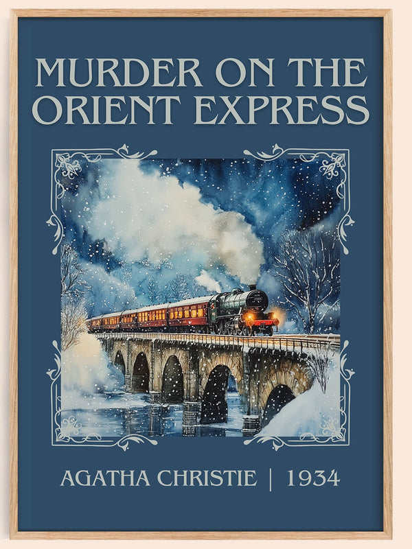 Murder On The Orient Express classic book art book poster by Agatha Christie – framed literary art print