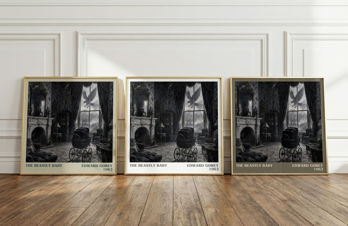 The Beastly Baby literary art print colour and style options – Edward Gorey book art