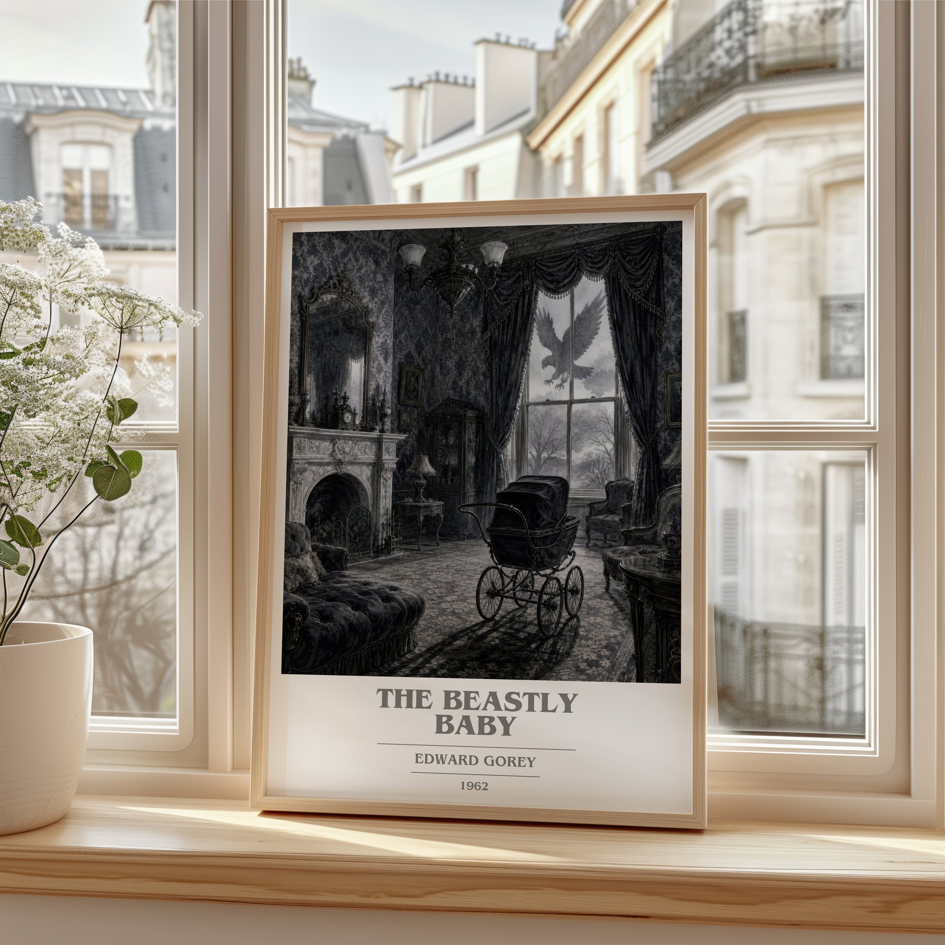 The Beastly Baby book cover poster colour and style options – Edward Gorey book art