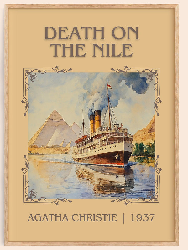 Death on the Nile classic book art book poster by Agatha Christie – framed literary art print