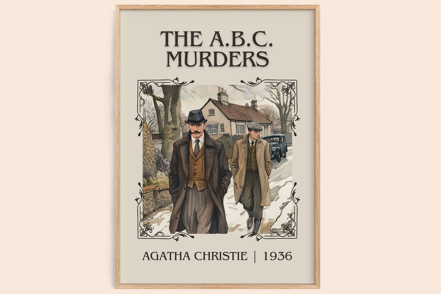 The A.B.C. Murders classic book art book poster by Agatha Christie – framed literary art print