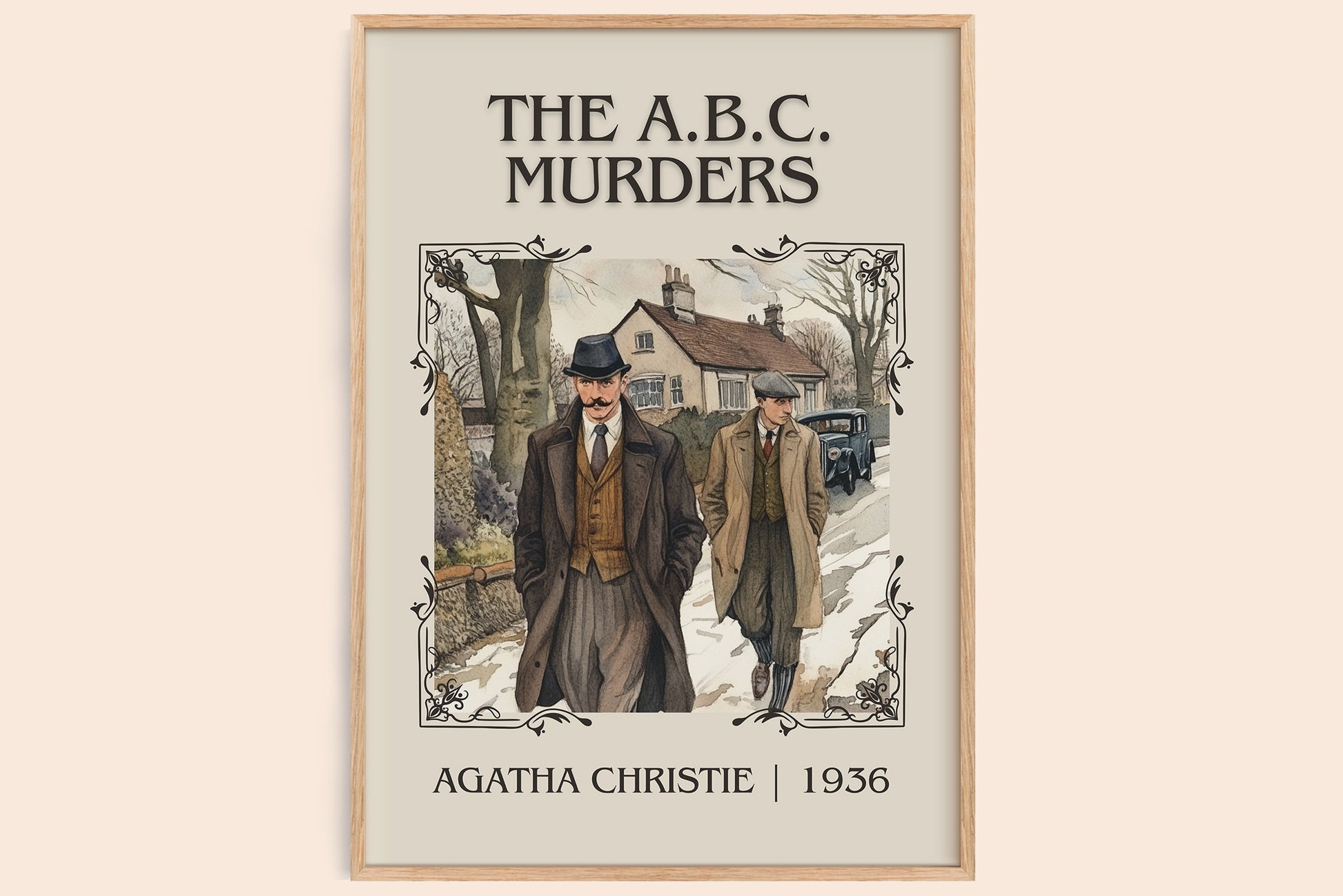 The A.B.C. Murders classic book art book poster by Agatha Christie – framed literary art print
