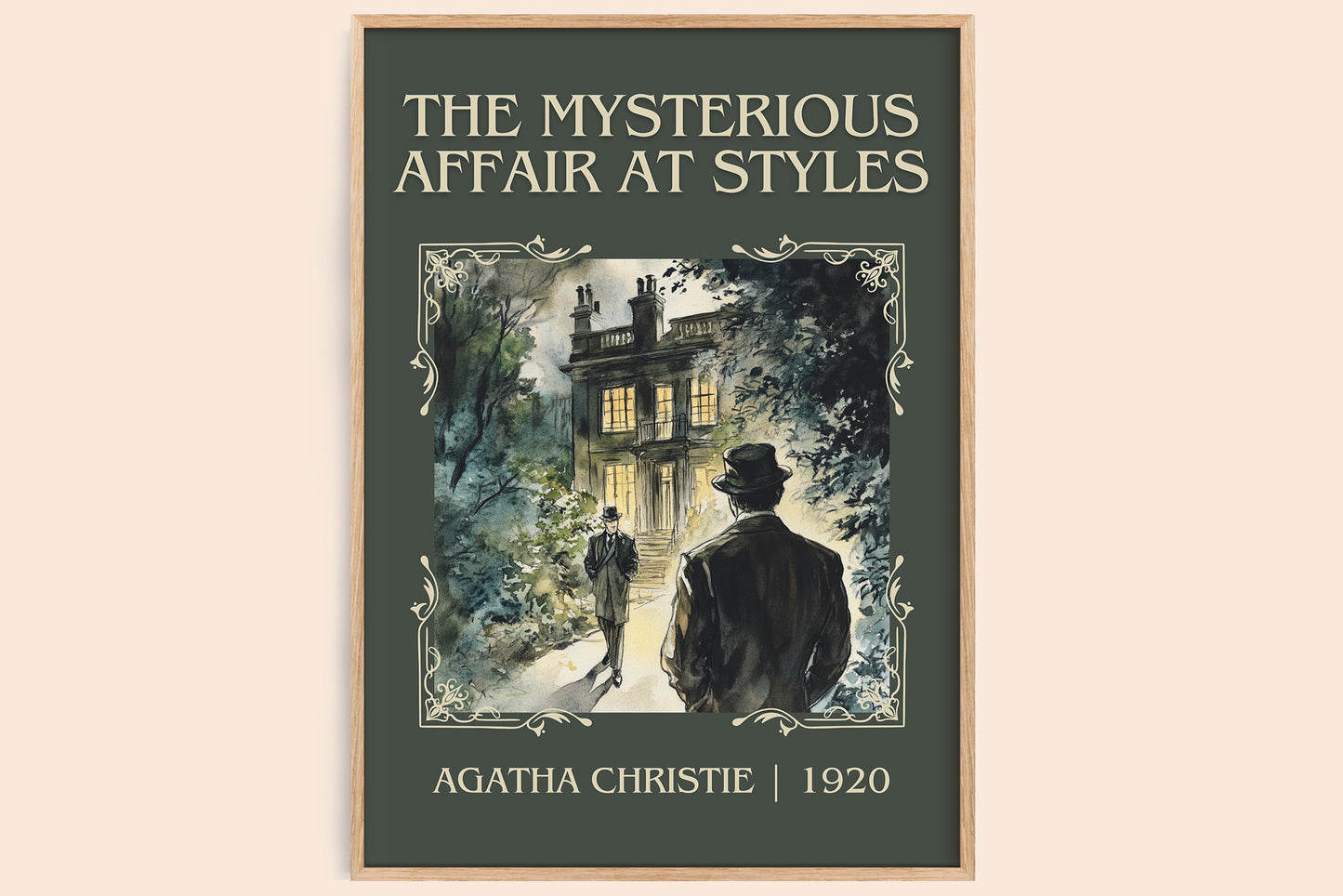 The Mysterious Affair At Styles classic book art book poster by Agatha Christie – framed literary art print