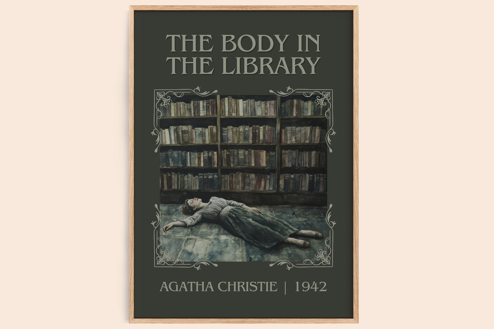The Body in the Library Classic Book Art Print by Agatha Christie