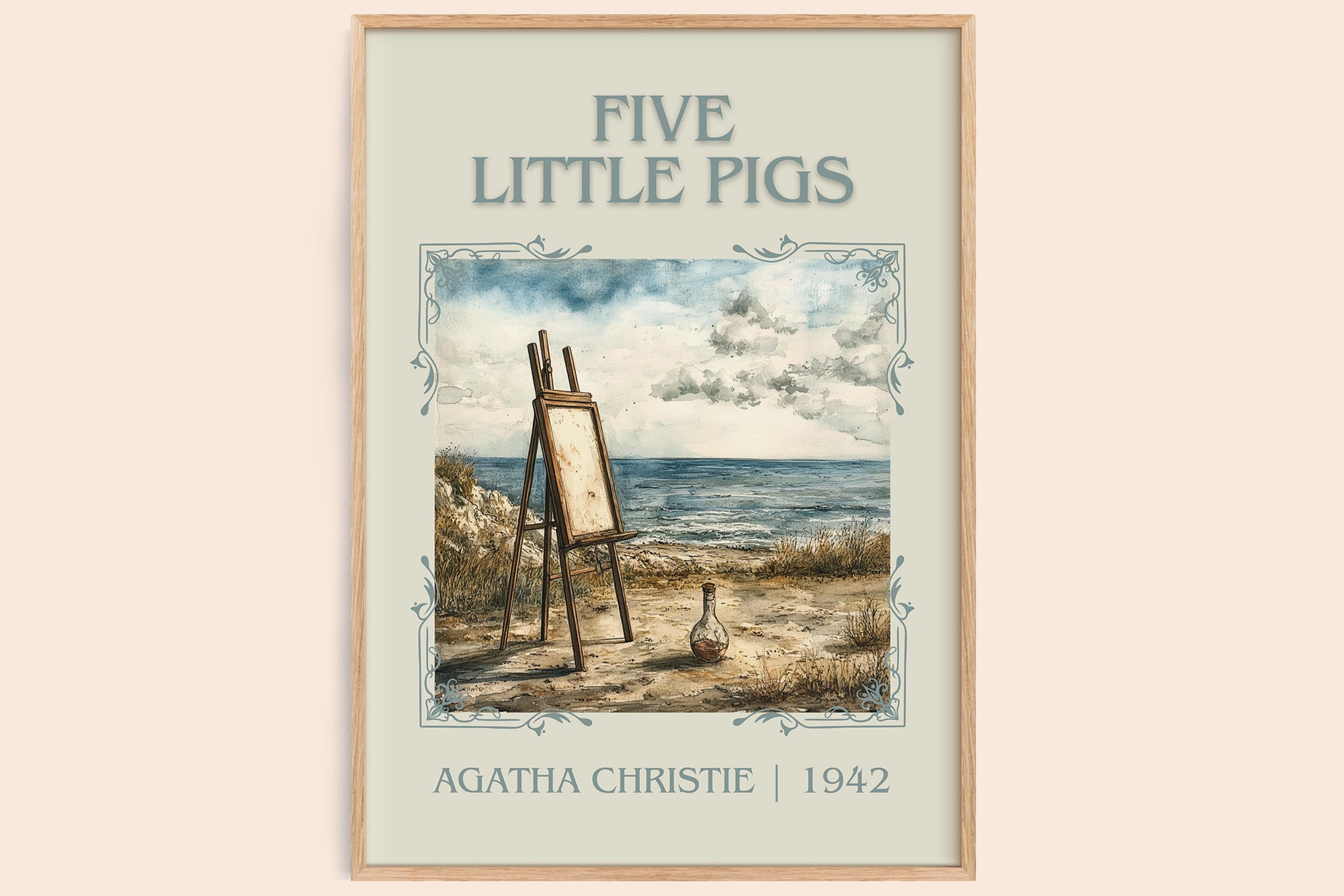 Five Little Pigs classic book art book poster by Agatha Christie – framed literary art print