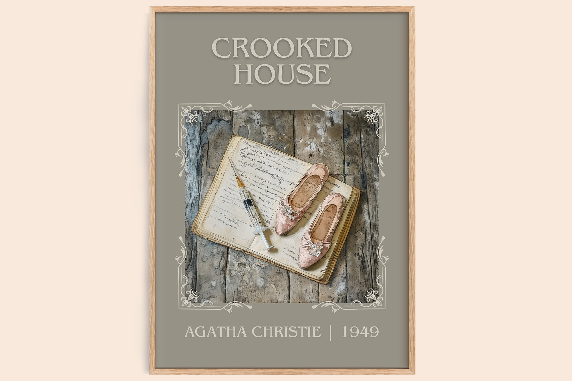 Crooked House classic book art book poster by Agatha Christie – framed literary art print
