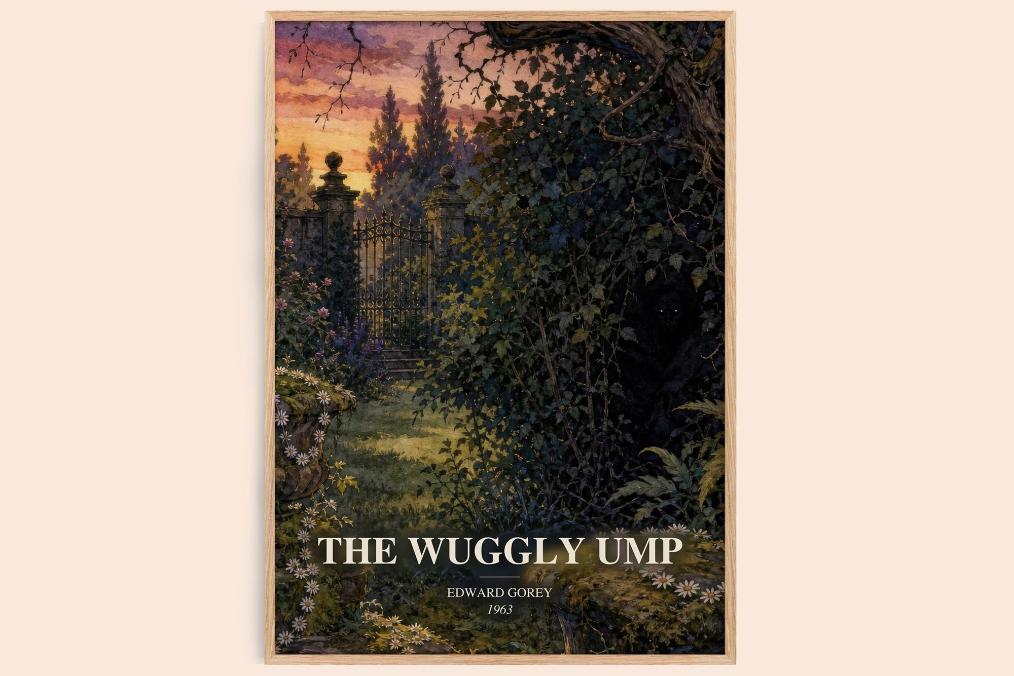 The Wuggly Ump watercolour book poster by Edward Gorey – framed literary art print