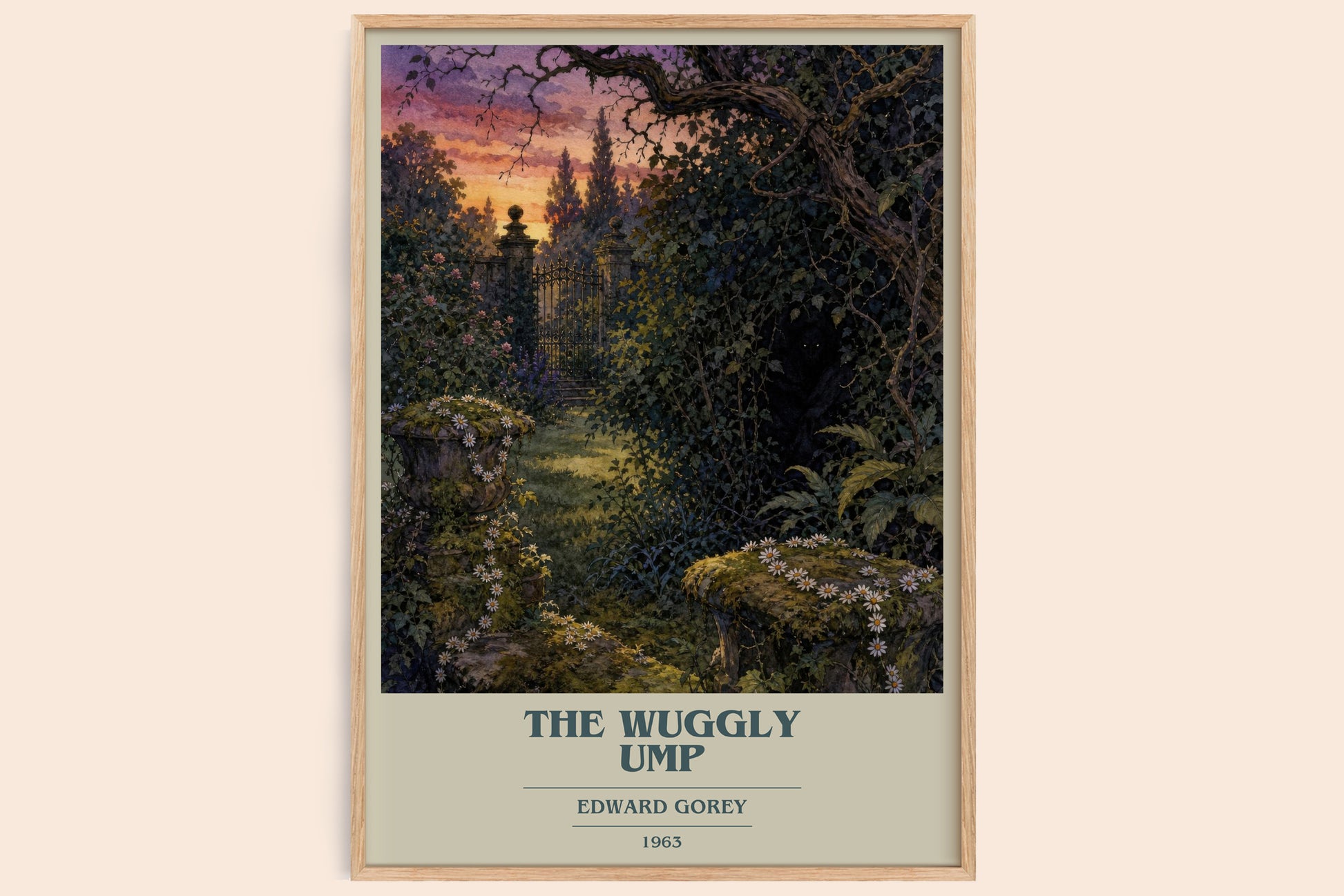 The Wuggly Ump book cover book poster by Edward Gorey – framed literary art print