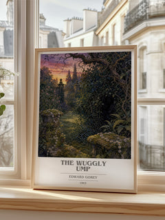 The Wuggly Ump book cover print in frame leaning in hallway – childrens wall art