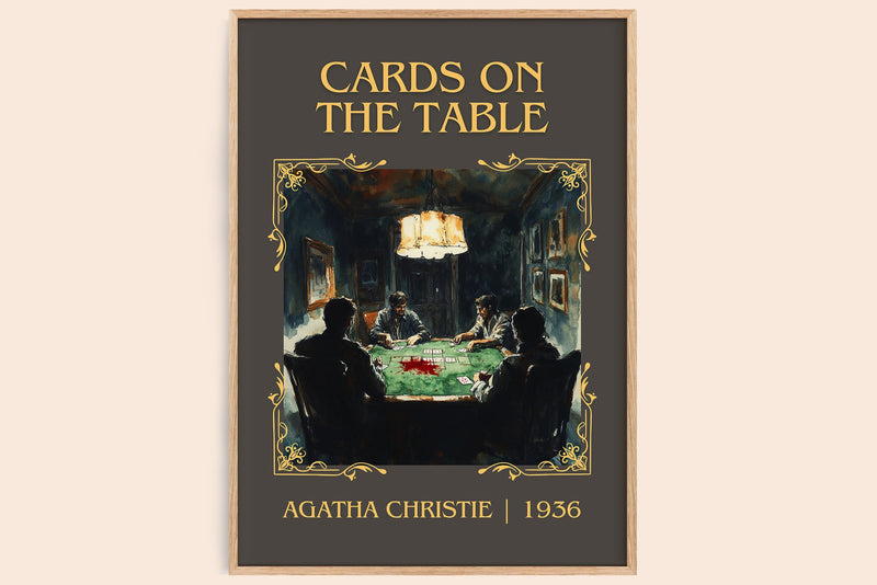 Cards on the Table classic book art book poster by Agatha Christie – framed literary art print