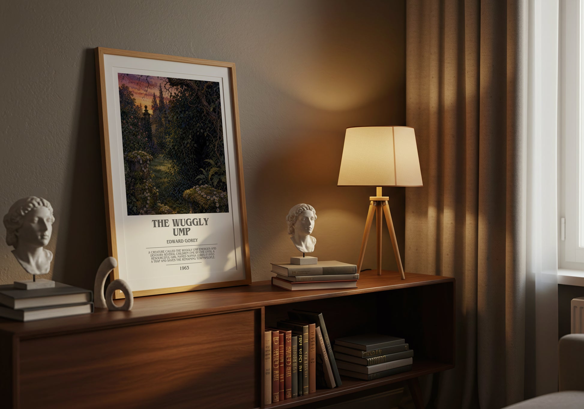 The Wuggly Ump bookish book poster framed on wall – childrens wall art