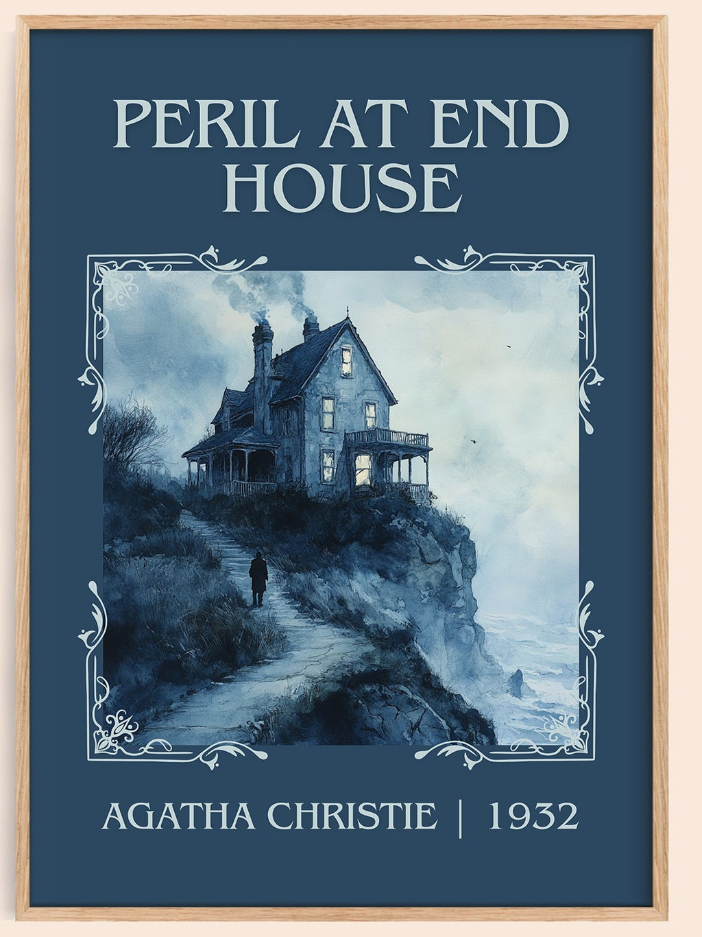 Peril at End House classic book art book poster by Agatha Christie – framed literary art print