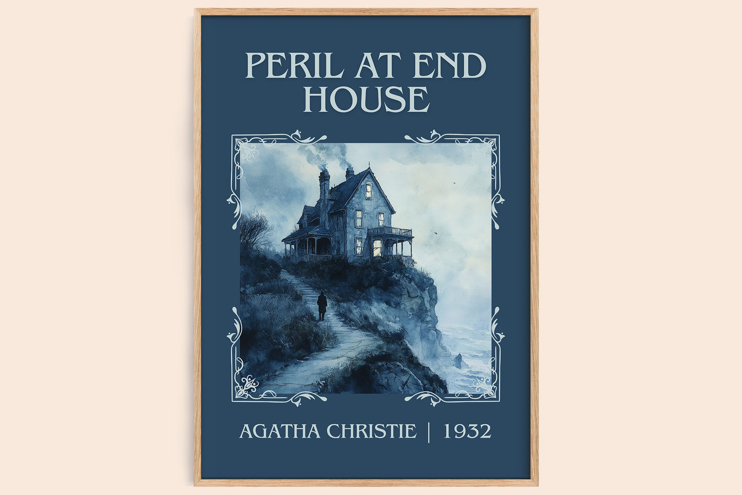 Peril at End House classic book art book poster by Agatha Christie – framed literary art print