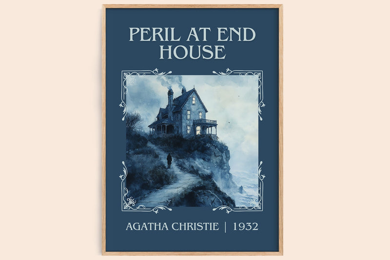 Peril at End House classic book art book poster by Agatha Christie – framed literary art print