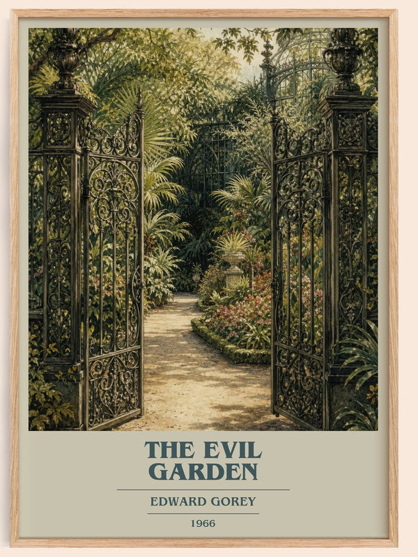 The Evil Garden book cover book poster by Edward Gorey – framed literary art print