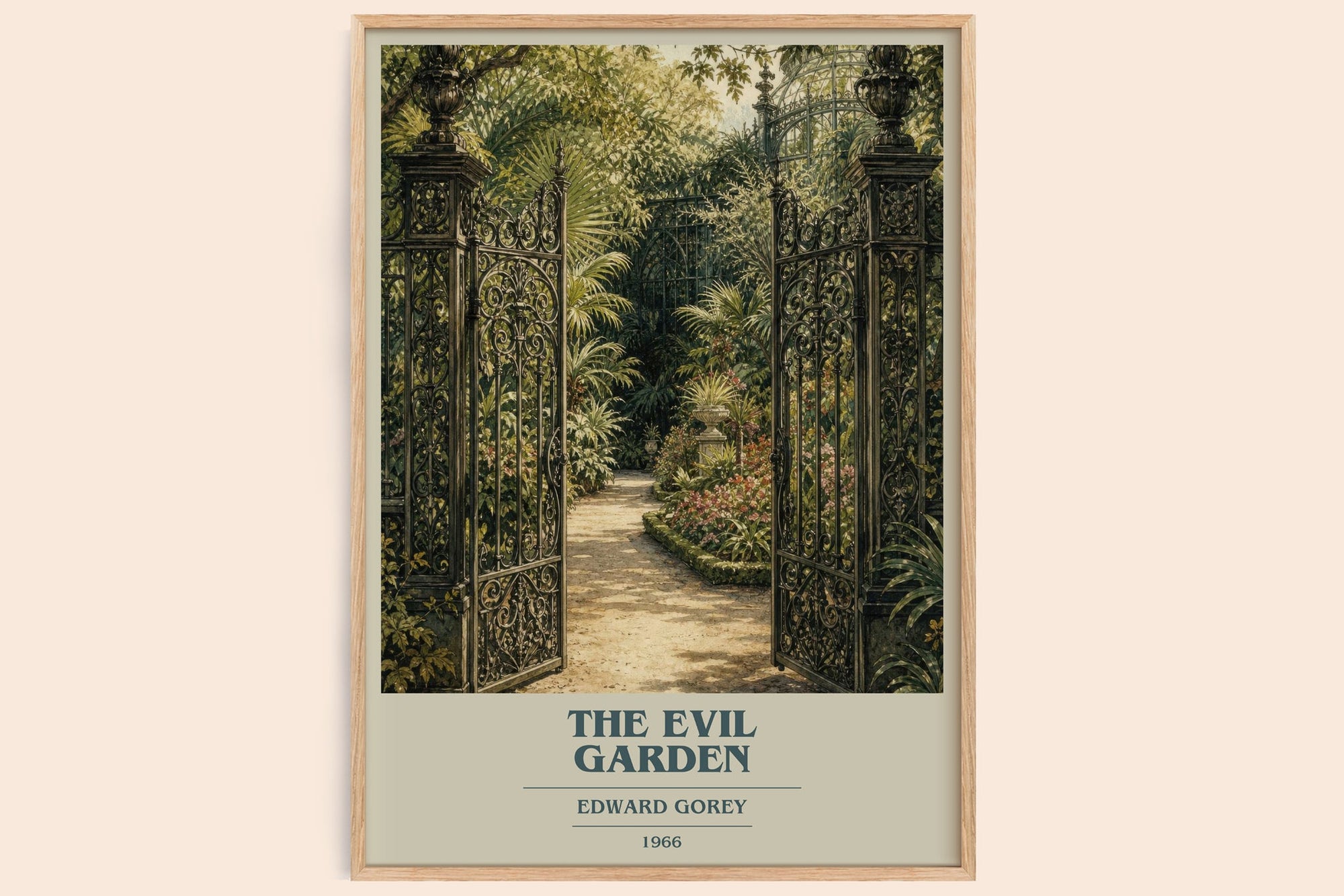 The Evil Garden book cover book poster by Edward Gorey – framed literary art print
