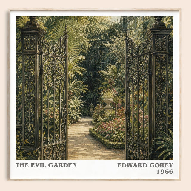The Evil Garden Literary Art Print by Edward Gorey