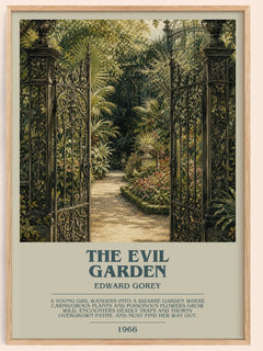 The Evil Garden bookish book poster by Edward Gorey – framed literary art print