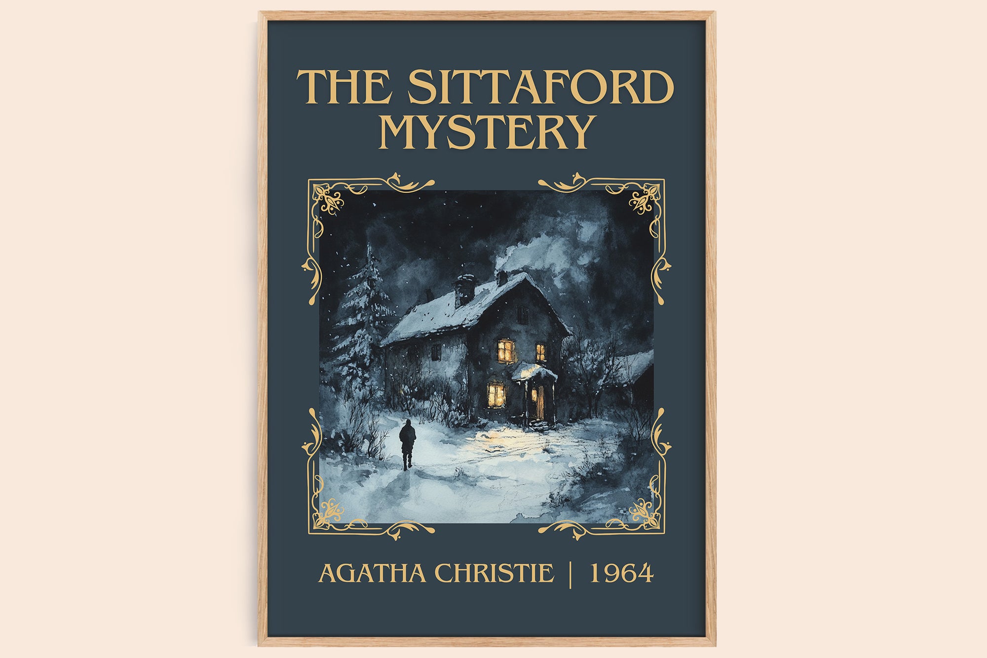 The Sittaford Mystery classic book art book poster by Agatha Christie – framed literary art print
