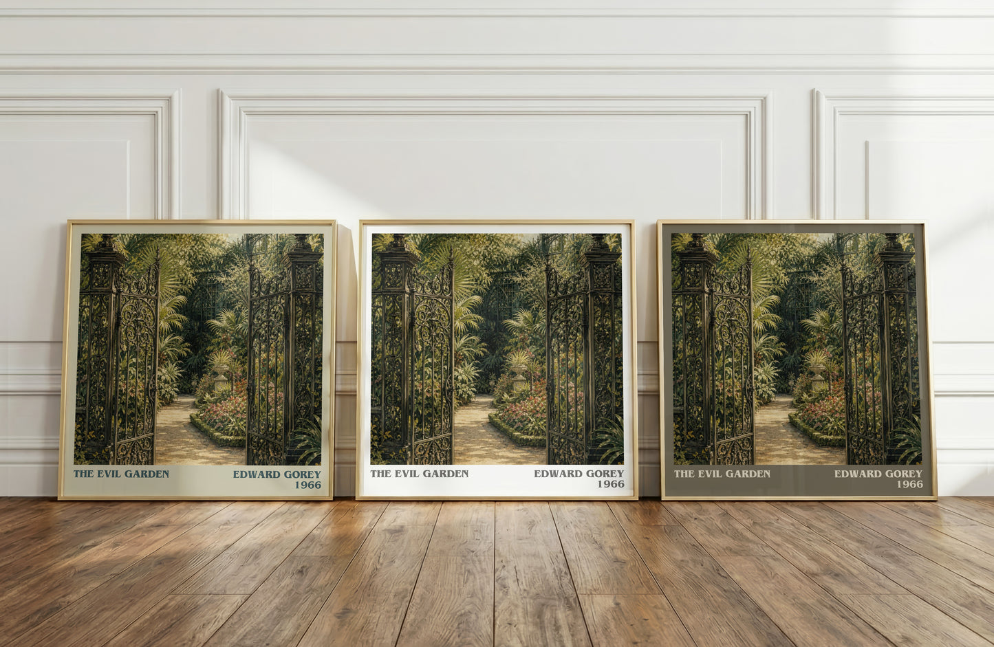 The Evil Garden literary art print colour and style options – Edward Gorey book art
