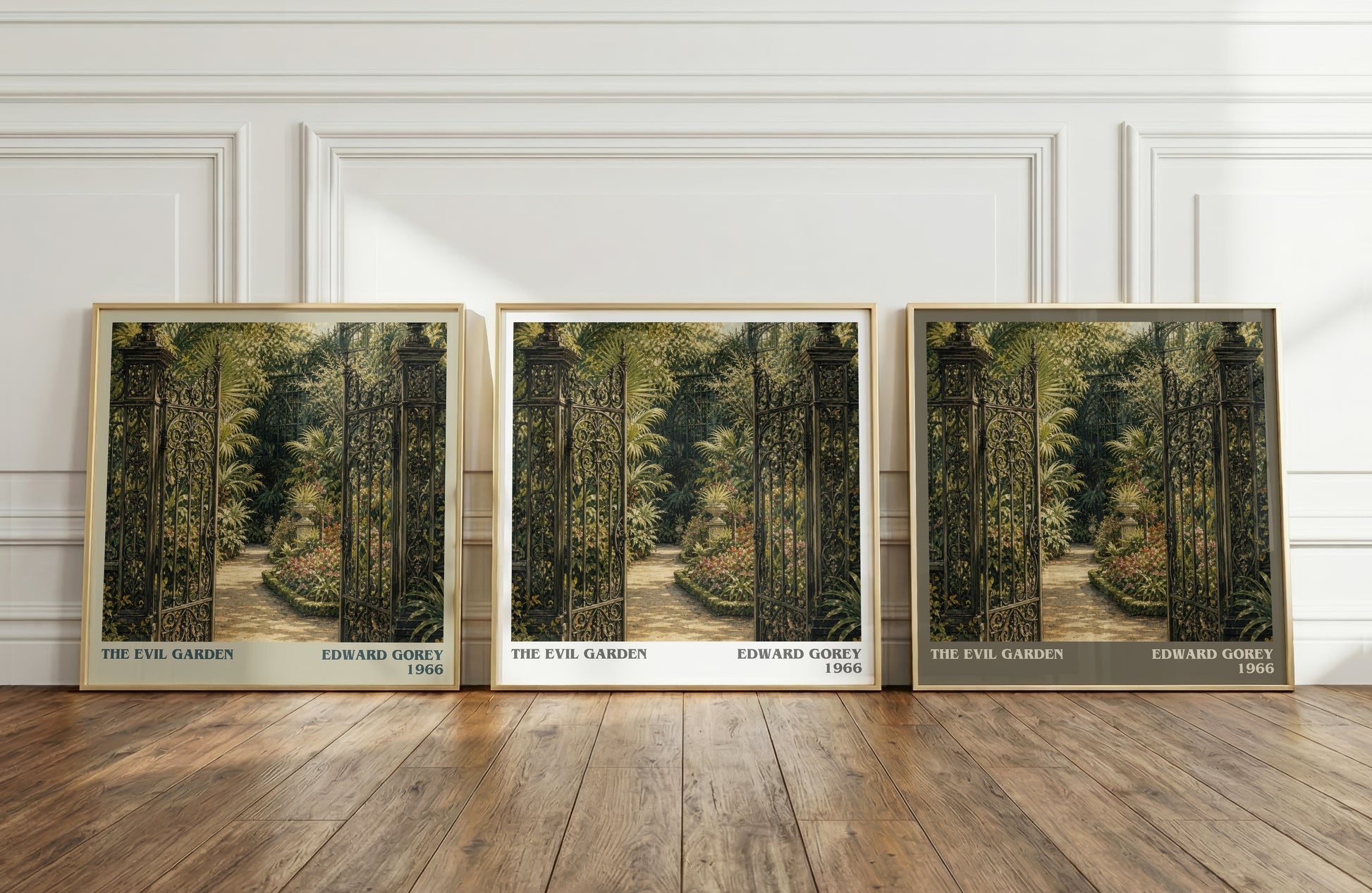 The Evil Garden literary art print colour and style options – Edward Gorey book art