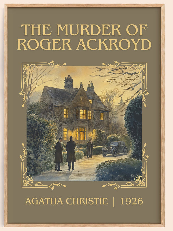 The Murder of Roger Ackroyd classic book art book poster by Agatha Christie – framed literary art print