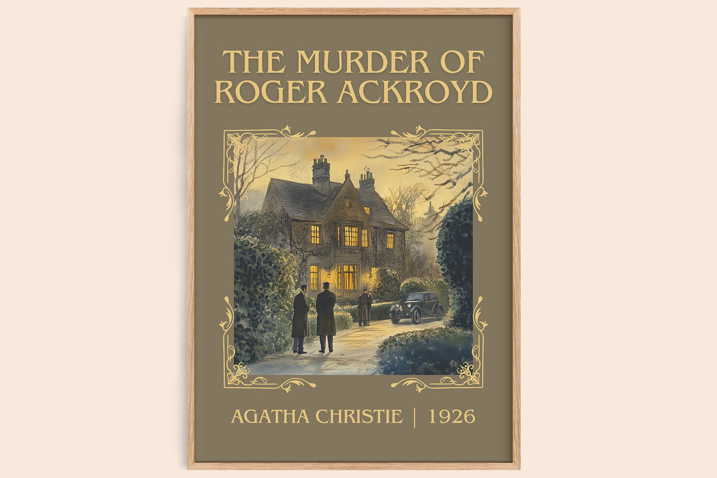 The Murder of Roger Ackroyd classic book art book poster by Agatha Christie – framed literary art print