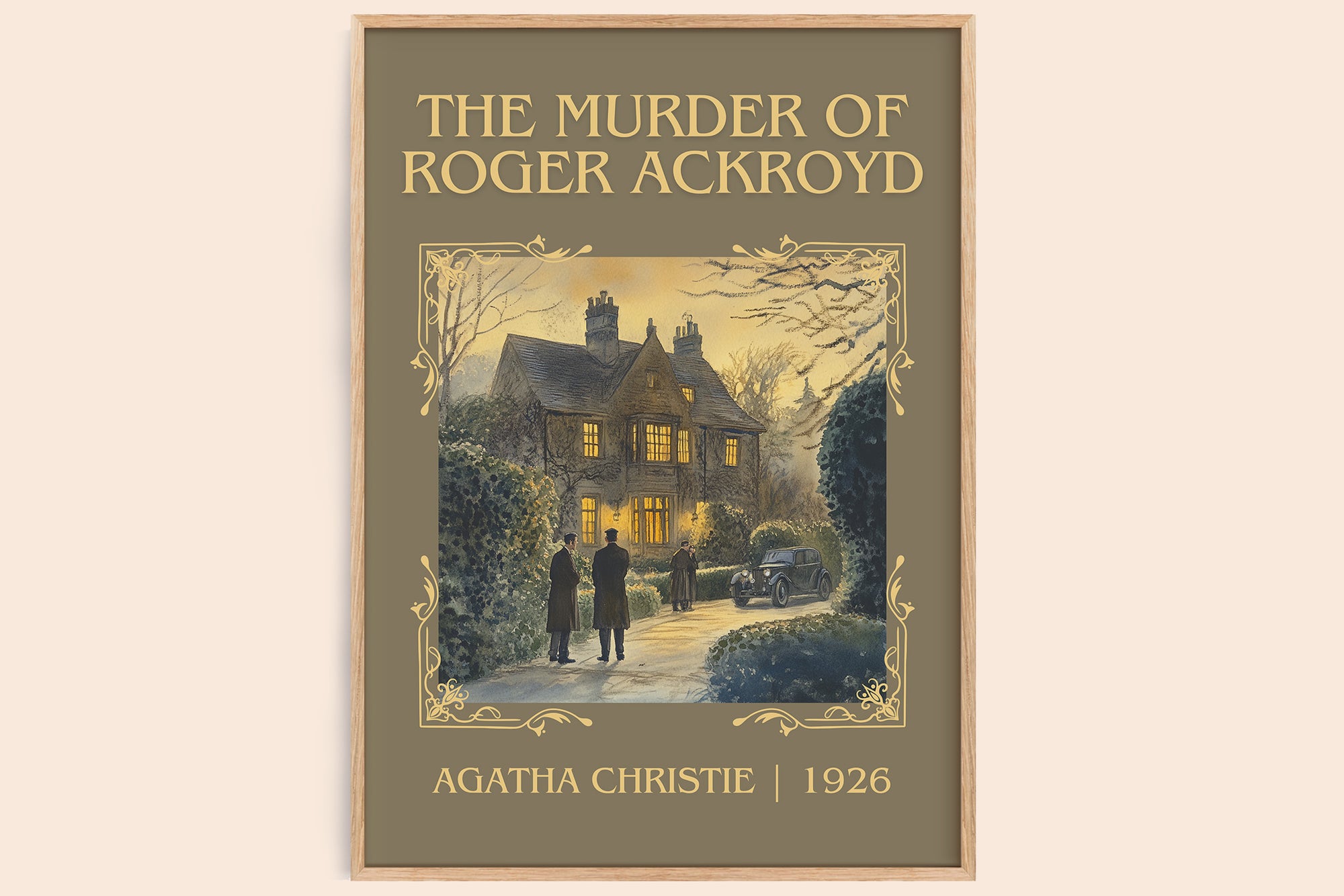 The Murder of Roger Ackroyd classic book art book poster by Agatha Christie – framed literary art print