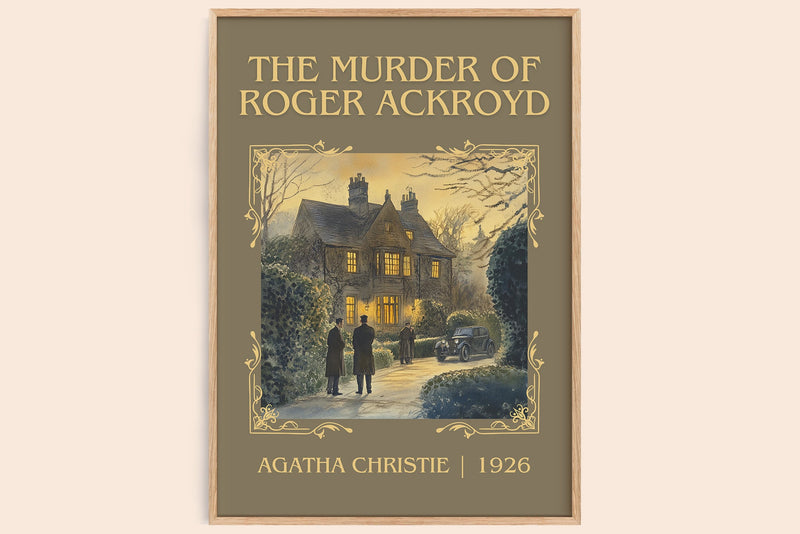 The Murder of Roger Ackroyd classic book art book poster by Agatha Christie – framed literary art print