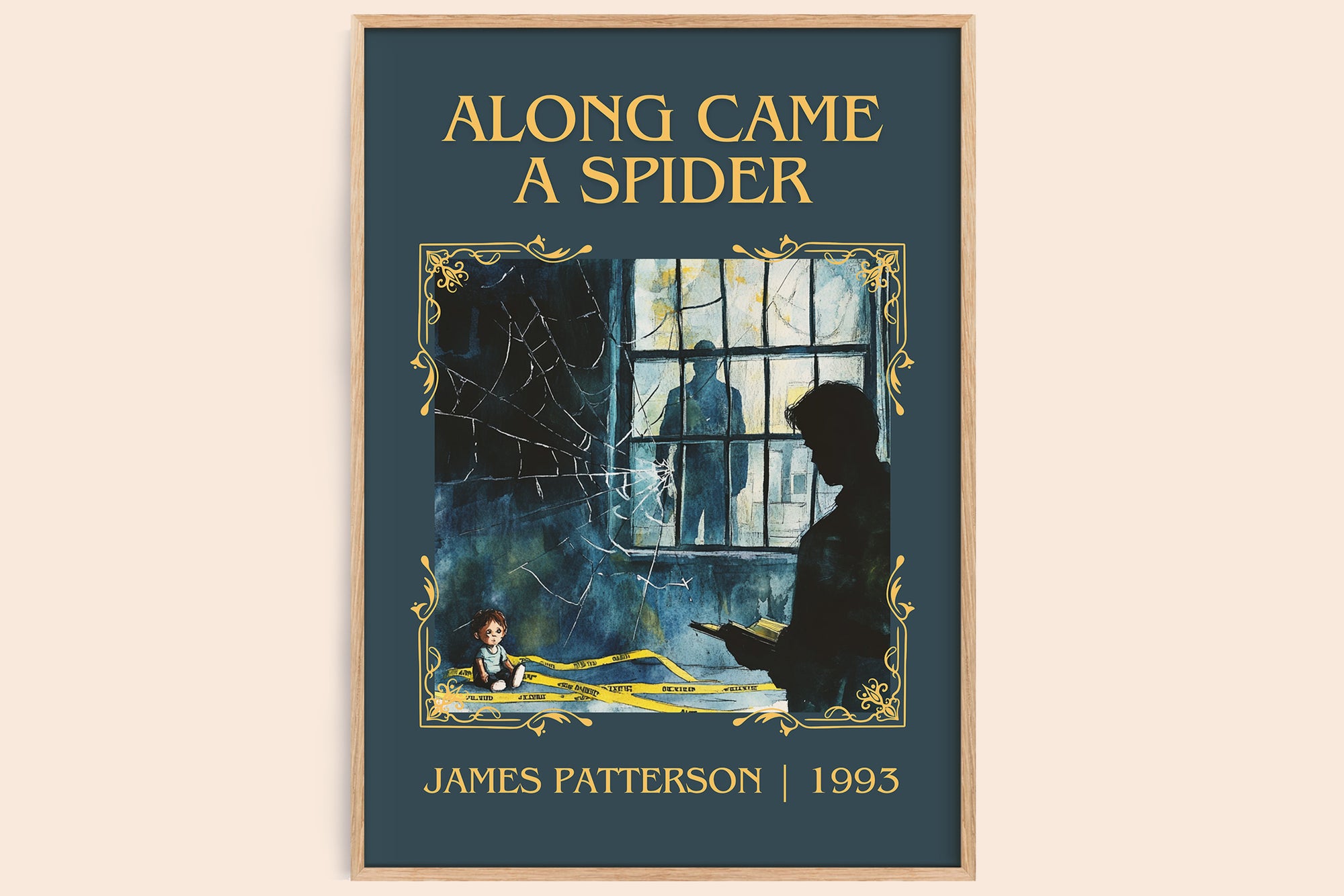 Along Came a Spider classic book art book poster by James Patterson – framed literary art print