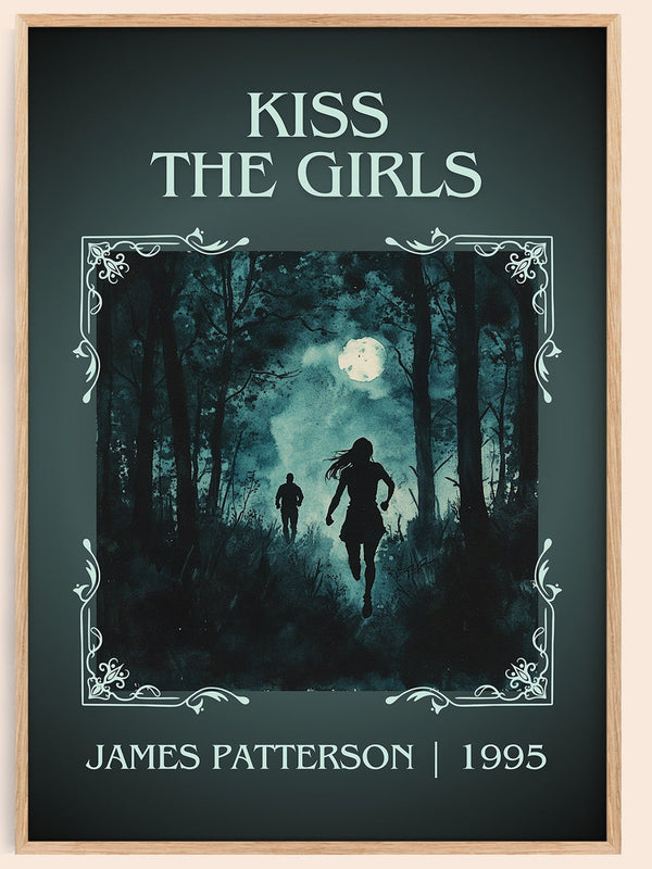 Kiss the Girls classic book art book poster by James Patterson – framed literary art print